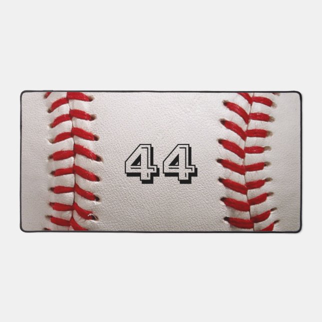Baseball with Customisable Number Desk Mat (Front)