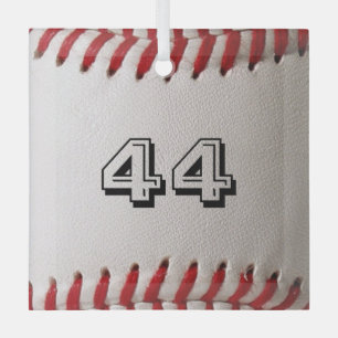 Baseball with Customisable Number Glass Tree Decoration