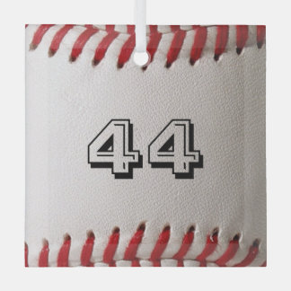 Baseball with Customisable Number Glass Tree Decoration