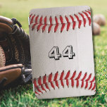 Baseball with Customisable Number iPad Mini Cover<br><div class="desc">A macro photograph of a brand new Baseball with red stitching. Perfect gift for the baseball or softball sports fan.</div>