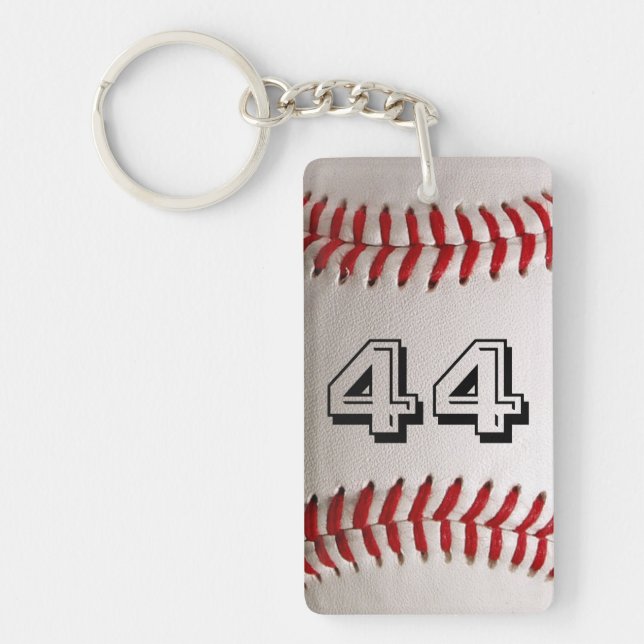Baseball with Customisable Number Key Ring (Front)