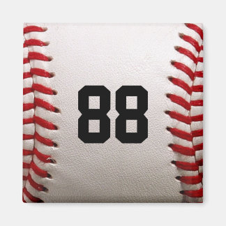 Baseball with Customisable Number Magnet
