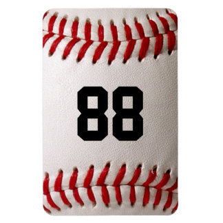 Baseball with Customisable Number Magnet