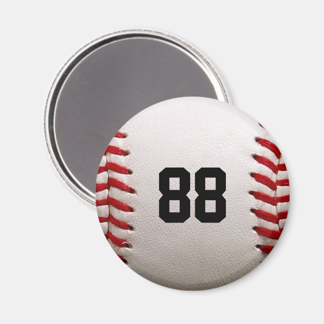 Baseball with Customisable Number Magnet (Front/Back)