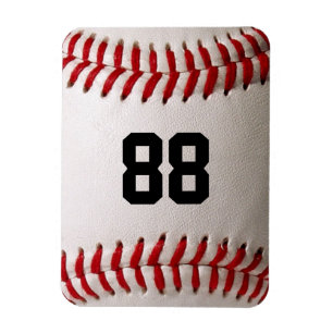 Baseball with Customisable Number Magnet