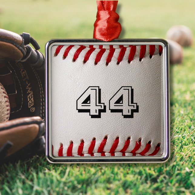 Baseball with Customisable Number Metal Tree Decoration (Creator Uploaded)