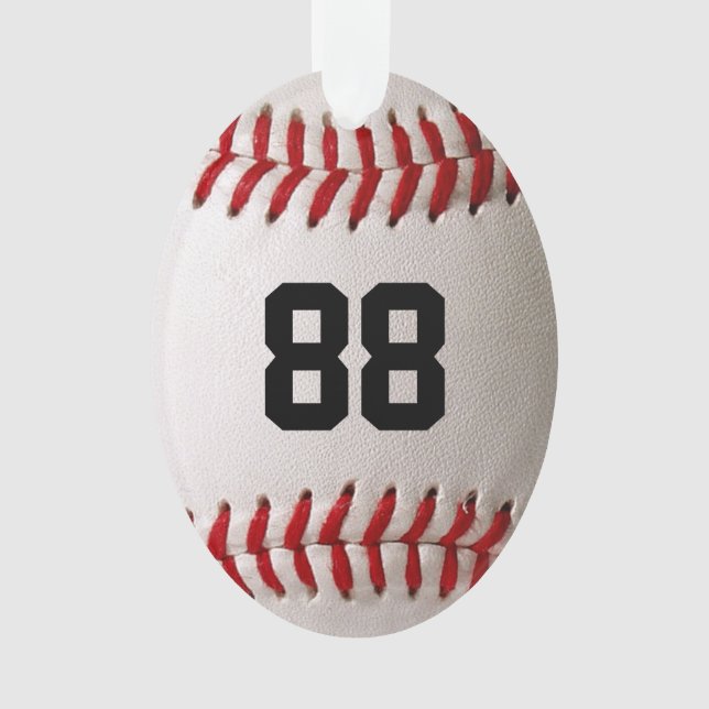 Baseball with Customisable Number Ornament (Front)