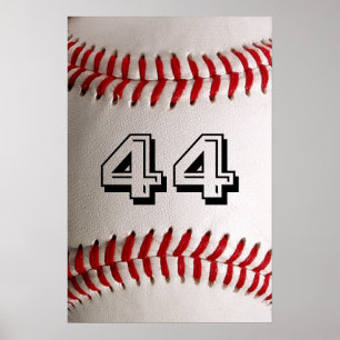 Baseball with Customisable Number Poster