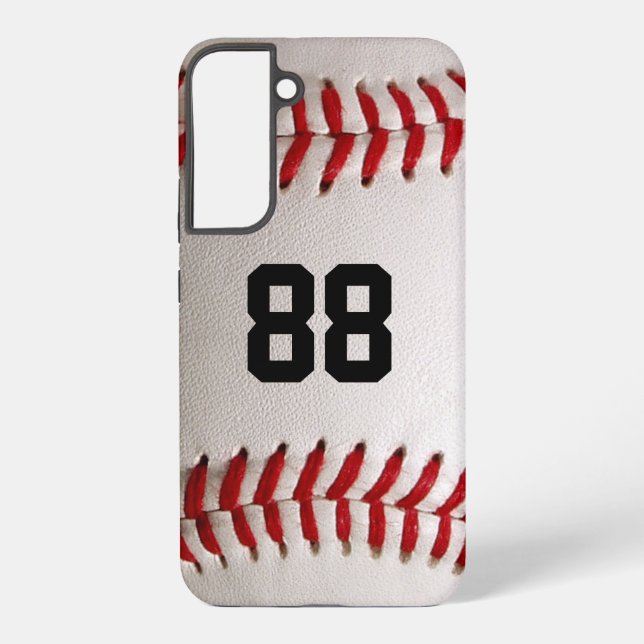 Baseball with Customisable Number Samsung Galaxy S22+ Case (Back)