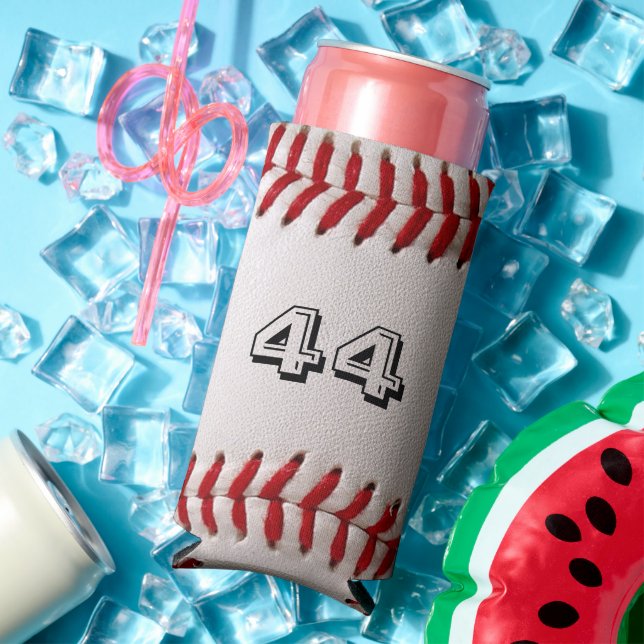 Baseball with customisable number seltzer can cooler (In Situ Summer)