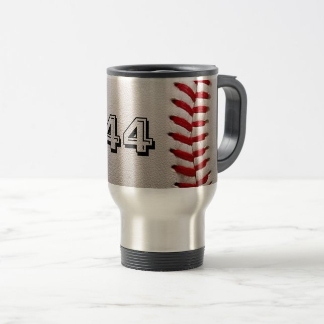 Baseball with Customisable Number Travel Mug (Front Right)