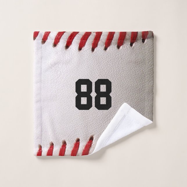 Baseball with Customisable Number Wash Cloth (Wash Cloth)