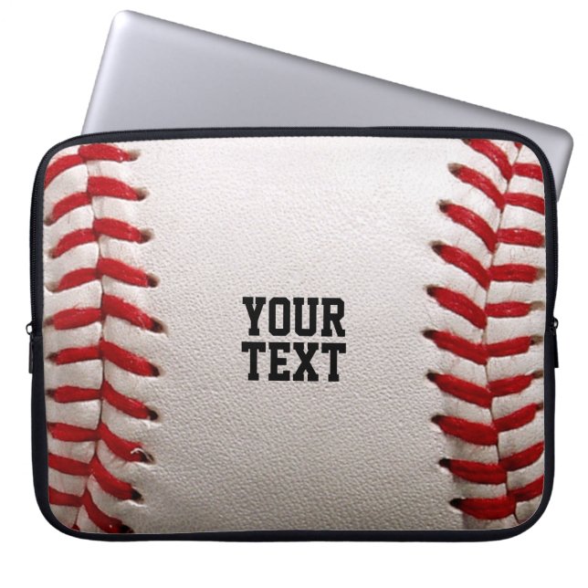 Baseball with Customisable Text Laptop Sleeve (Front)