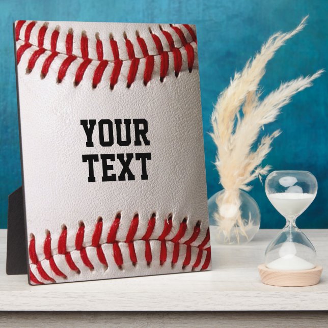 Baseball with Customisable Text Plaque (Side)