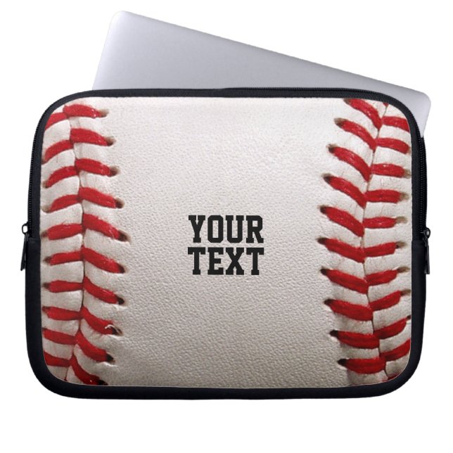 Baseball with Customizable Text Laptop Sleeve (Front)