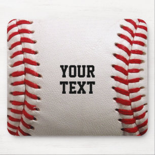 Baseball with Customizable Text Mouse Mat