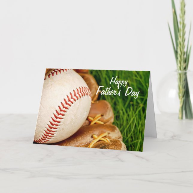 Baseball with Glove Happy Father's Day Card (Front)