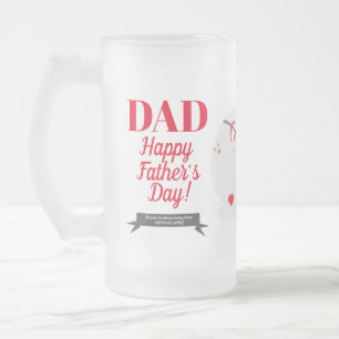 Baseball with Heart Sports Photo Fathers Day Frosted Glass Beer Mug