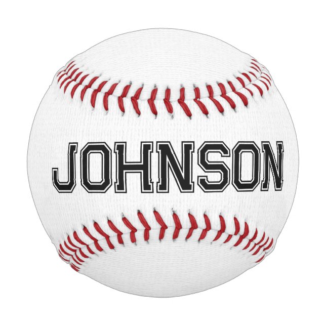 Baseball with Name on White (Front)