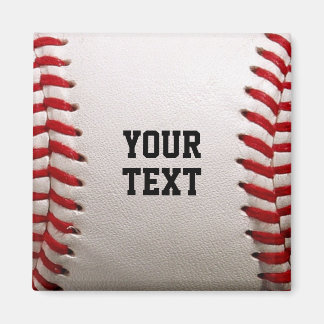 Baseball with Personalised Name Magnet