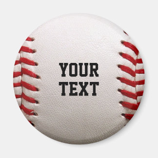 Baseball with Personalised Name Magnet