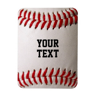 Baseball with Personalised Name Magnet