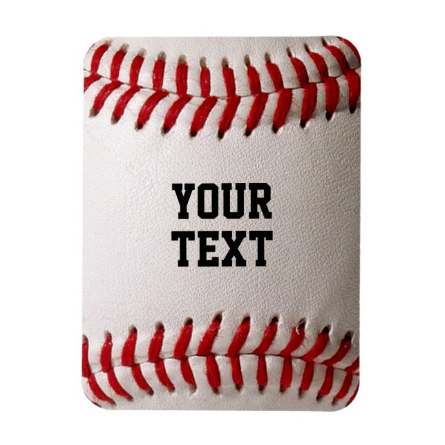 Baseball with Personalised Name Magnet (Vertical)