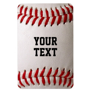 Baseball with Personalised Name Magnet