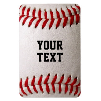 Baseball with Personalised Name Magnet