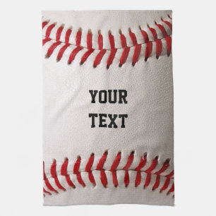 Baseball with Personalised Name Tea Towel