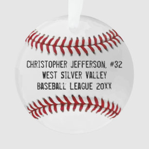 Baseball with Photo on Back Personalised Sports Ornament
