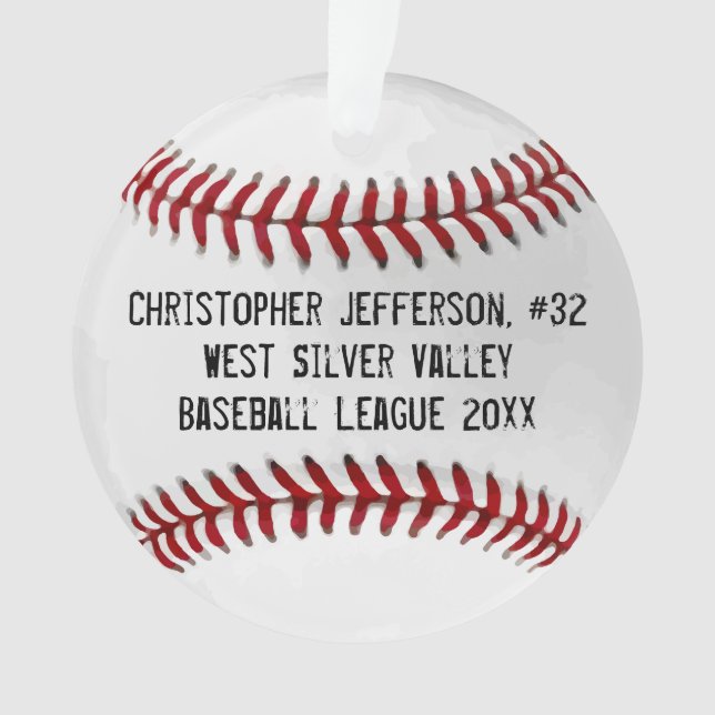 Baseball with Photo on Back Personalised Sports Ornament (Front)