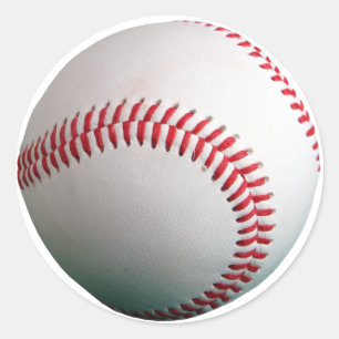 Baseball with Red Stitching Classic Round Sticker