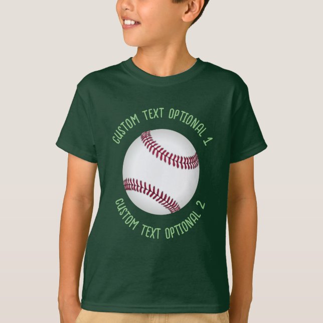 Baseball With Text T-Shirt (Front)