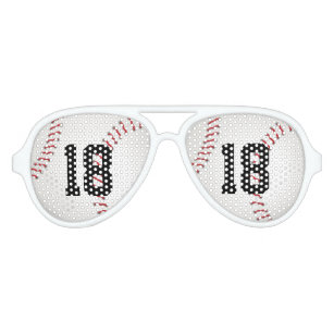 Baseball with your own number   Sports Gift Aviator Sunglasses