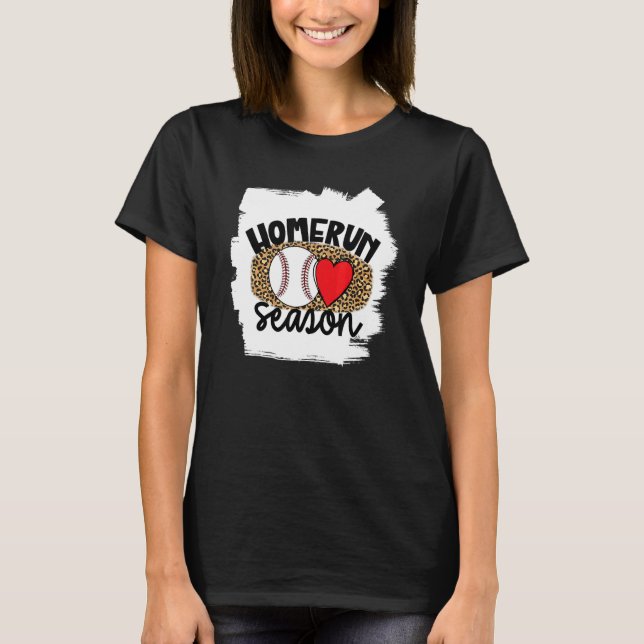 Baseball Womens Leopard Pattern Baseball Girl 1 T-Shirt (Front)