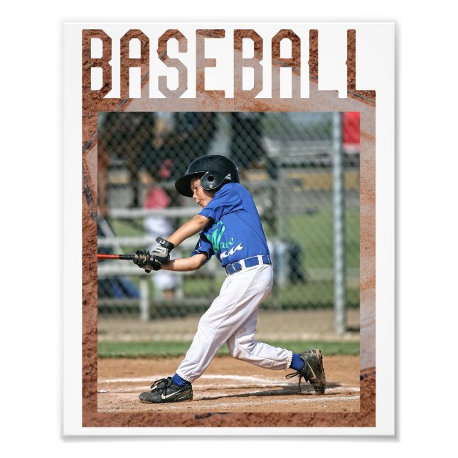 Baseball Word Background..Baseball Fans Photo Print (Front)
