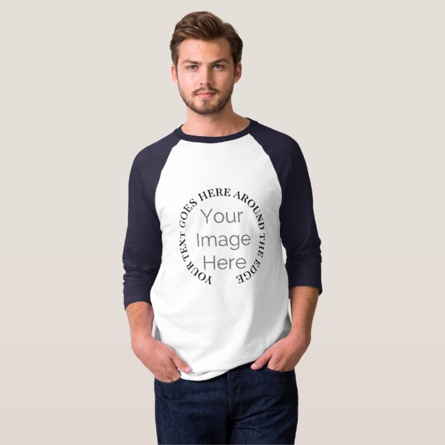 baseball your image here, photo custom edit text T-Shirt (Front Full)