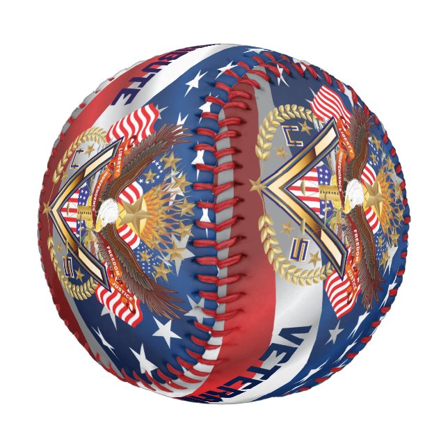 BaseballAmerican Veteran Tribute Pitch Baseball (Angled)