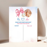 Baseballs and Bows Gender Reveal Voting board  