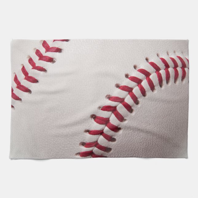Baseballs - Customise Baseball Background Template Tea Towel (Horizontal)