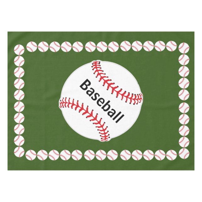 Baseballs Design Tablecloth (Front (Horizontal))