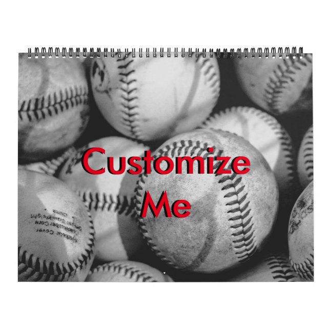 Baseballs in Black and White Calendar (Cover)