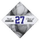Baseballs in Black and White Custom Jersey Number