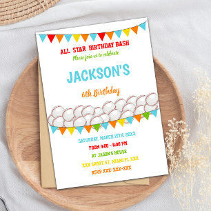 Baseballs Invitations