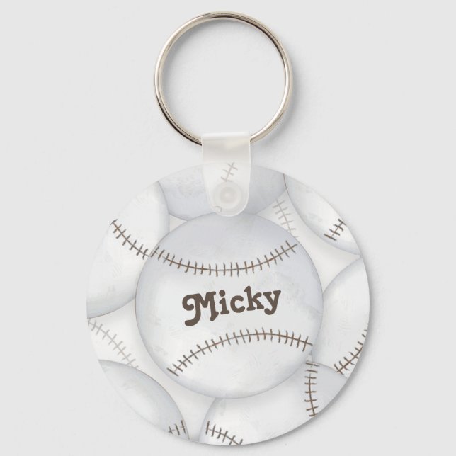 Baseballs  label key ring (Front)