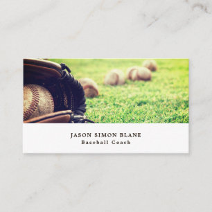 Baseballs on Field, Baseball Player, Coach Business Card