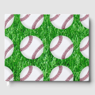 Baseballs On Lawn Guest Book
