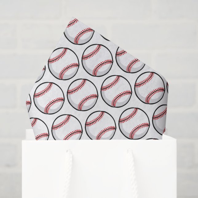 Baseballs Red White Sports Team Gifts Tissue Paper (Gift Bag)