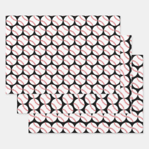 Baseballs Sport Design Wrapping Paper Sets